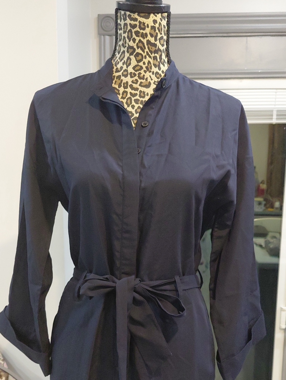 Club Monaco Navy Belted Wide-Leg Jumpsuit - Picture 5 of 7